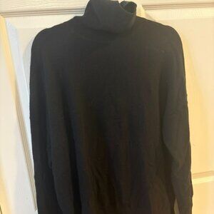 Theory Karenia Turtleneck Sweater Black Cashmere  size XL